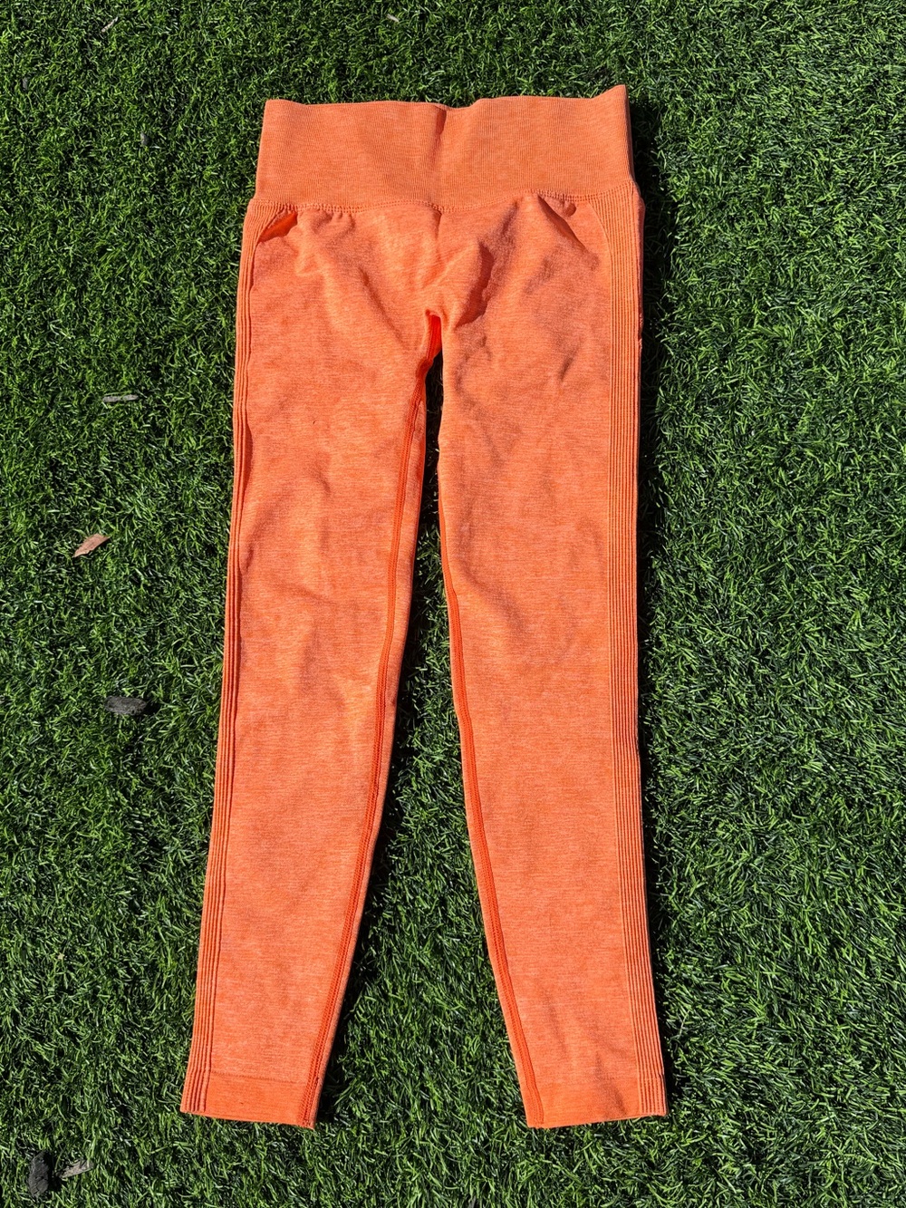 Women's Butt Scrunch Seamless Orange Leggings with High Waist